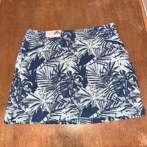Lady Hogan Tropical Blue Palm Golf Skort Easy Shaper NWT XXL HydroDri Fabri